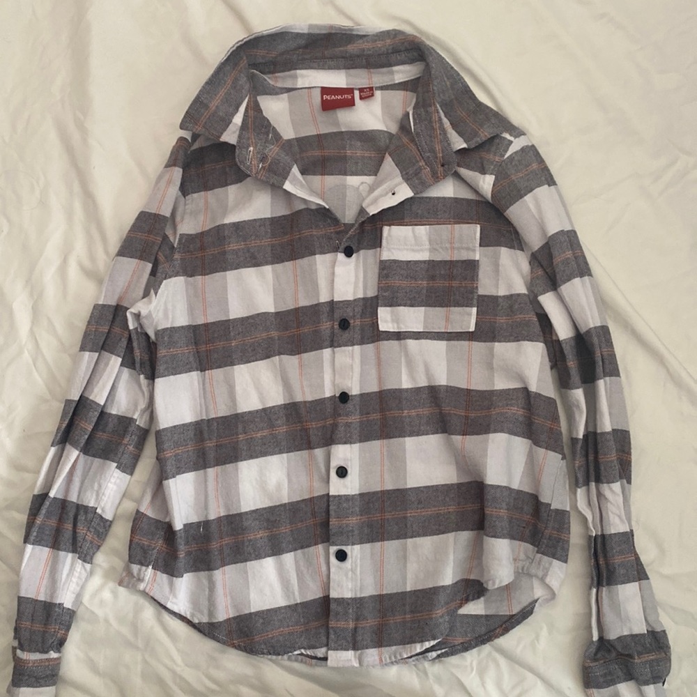 Grey and White Flannel, almost never worn. Made by disney.